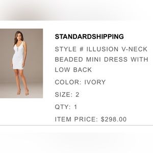 *Great Bridal Dress!* David’s Bridal Illusion Vneck Beaded Mini Dress w/Low Back